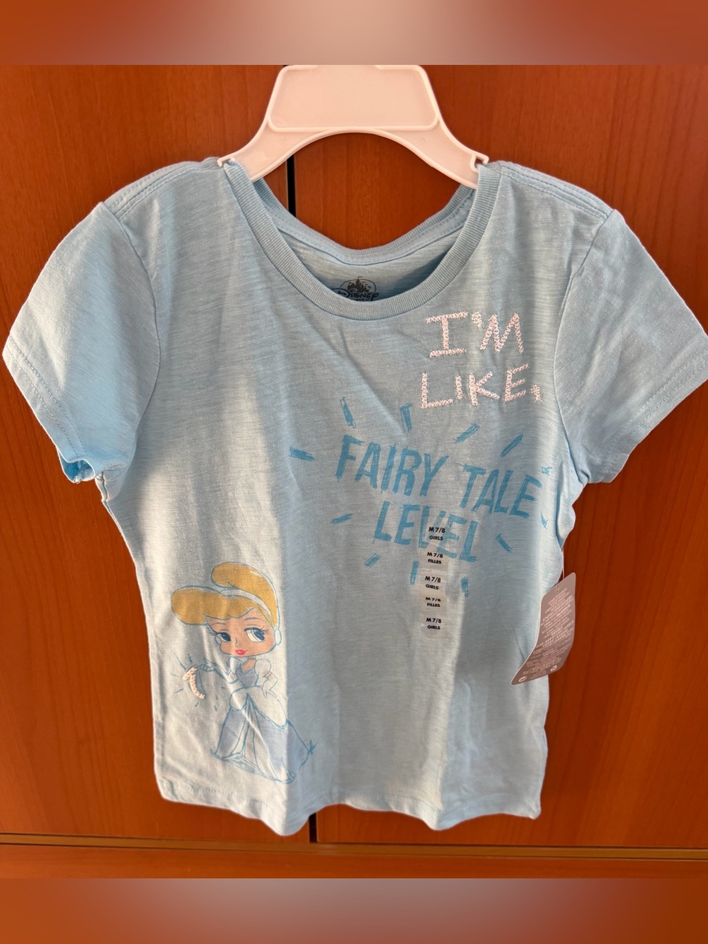 NWT:Disney L. Blue 'I'm Like (embroidered) FairyTale Level' Graphic Tee; Sz:7/8.